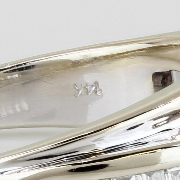 14k White Gold Marquise-Cut Diamond Accented Anniversary Engagement Ring - Picture 5 of 7